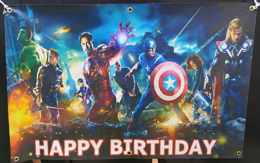 PVC Birthday Banner - Avengers